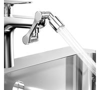IPEA Robinet pivotant rotatif 1080 degrés pour évier ou évier de salle de bain ou cuisine - robinet universel en plastique extensible avec brise-jet - joint d'extension - direction jet d'eau