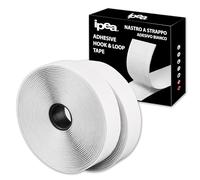 IPEA Scratch Autocollant Double Face Blanc - 5 MÈTRES - Bandes Agrippantes Adhésives - 5 Mètres - Bande Adhésive Multifonctions Extra Forte pour Bricolage - Pour Fixation d'Objets, Moustiquaire, Tapis