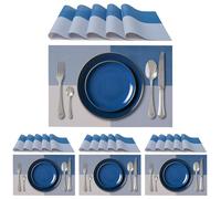 IPEA Sets de Table américains élégants 45 x 30 cm pour dîner, déjeuner, Petit déjeuner, 6 unités - Set de Table Lavable, résistant à la Chaleur, antidérapant, Anti-Taches pour Table de Cuisine - Bleu