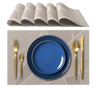 IPEA Sets de Table américains élégants 45 x 30 cm pour dîner, déjeuner, Petit déjeuner, 6 unités - Sets de Table Lavable, résistant à la Chaleur, antidérapant, Anti-Taches pour Table de Cuisine et