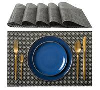 IPEA Sets de Table américains élégants 45 x 30 cm pour dîner, déjeuner, Petit-déjeuner - 6 unités - Sets de Table Lavable, résistant à la Chaleur, antidérapant, Anti-Taches pour Table de Cuisine et