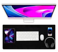 IPEA Tapis de souris et clavier XXL en simili cuir de qualité supérieure - 70 x 40 cm - Tapis de jeu étendu de bureau pour moniteur, ordinateur, tablette, objets - long, anti-taches et hydrofuge