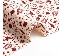 IPEA Tissu Feutre de Noël blanc - Grande découpe 180 x 100 cm - Fabriqué en Italie - Feutre doux avec motif de Noël pour décorations, accessoires, vêtements, créations, couches de couture