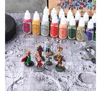iPEAU Acrylique Miniature Peinture Set 22 Couleurs Dont Métalliques Or/Argent Primer&Shades et 7 Bugbear Figurine Kit Débutant RPG DND War Hammer Gaming Sci-FI Maquettes Speedpainting en 1 Couche