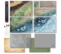 iPEAU Carte Kit de Démarrage D&D 8 Terrain Scénarios Donjons et Dragons Grille de Terrain de Combat TTRPG Tapis de Jeu de Combat Pathfinder Accessoire DND Grid Game Warhammer Mat et Jeu de Rôle