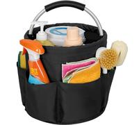 IPEB Organiseur de nettoyage pliable avec poignée - Seau de nettoyage - Sac à outils de nettoyage multi-poches pour nettoyeurs et femmes de ménage, noir