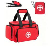 IPEB Sac de Premiers Secours Vide, Voyage ou Urgence,Red,27 x 17 x 19 cm | Sac médical professionnel - Grand sac d'urgence pour infirmières, médecins ménagers, soins à domicile