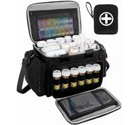 IPEB Trousse de premiers secours vide, trousse médicale professionnelle, grand sac d'urgence pour infirmières, médecins de famille, soins à domicile, voyage ou urgence, Noir , Medical