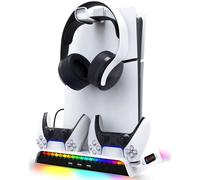 ipega p5s006 rgb station de charge pour Playstation 5 SLIM - blanc (PS5)