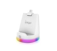 IPEGA Support de Charge pour PS5 Portal avec Effets D'Éclairage RVB, Chargement par Contact Magnétique et Coussinet Antidérapant en Dessous, Blanc