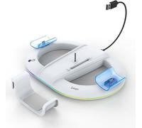 Ipega, support de charge RGB pour PS5/PS5 Slim/PS5 Pro avec orientation verticale, blanc