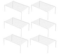 ipegopp Lot de 6 étagères de rangement en acier inoxydable pour épices, armoires, étagères de garde-manger, comptoirs, assiettes, bols, tasses, verres