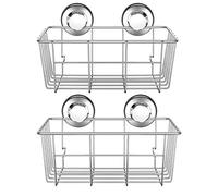 iPEGTOP Lot de 2 étagères murales à ventouse pour salle de bain - En acier inoxydable - Pour shampooing, gel douche