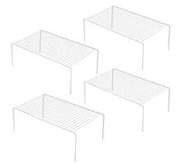 iPEGTOP Lot de 4 grandes étagères en acier inoxydable antirouille pour placard de cuisine, congélateur, ustensiles (40 x 24 cm), blanc