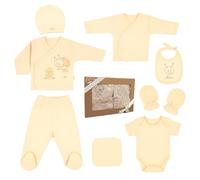 Ipeksi Ensemble cadeau pour nouveau-né 100% coton naturel - Ensemble de vêtements unisexes pour bébés de 0 à 4 mois 8 pièces