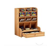 IPENNY Boîte de Rangement de Bureau Multifonctionnelle en Bois Boîte de Rangement Inclinée pour Crayons Adaptée à la Maison au Bureau ou à l'Ecole