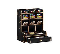 IPENNY Boîte de Rangement de Bureau Multifonctionnelle en Bois Boîte de Rangement Inclinée pour Crayons Adaptée à la Maison au Bureau ou à l'Ecole