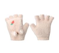 IPENNY Gants Demi-Doigts Enfants Gants à Double Usage Gants Demi-Doigts Mitaines Tricotées Chauds Fille Garçons Hiver Gants à Clapet Gants Chauds sans Doigts 2-6 Ans Kaki