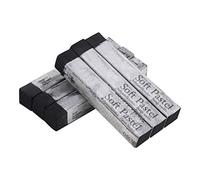 IPENNY Lot de 6 bâtons de pastels doux - Ensemble de craies douces pour dessin, croquis, mélange, fournitures d'artistes professionnels pour débutants et artistes (noir)