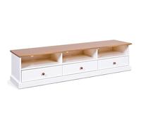 iperbriko FINORI Buffet Göteborg en Blanc Mat avec chêne Sonoma Massif Commode scandinave 180 x 87 cm Buffet