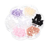 Ipetboom 1 boîte Accessoires de Nail Art DIY avec Patches de Perles et Noeuds Boîte de Décoration pour Manucure Charms à Dos Plat pour Ongles pour Filles et Activités