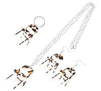 Ipetboom 1 Ensemble Bijoux Femme Boucles Oreilles Acrylique Forme de Chaise Pliante Collier et Porte Clé Décoratif Accessoires pour Style Unique