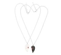 Ipetboom 1 Ensemble Collier Coeur Point De Puzzle Collier De Médaillon Pour Hommes Collier Chaîne Coeur Quelques Colliers Collier De Coeur Magnétique Bracelets De Couple Bijoux Boho Alliage