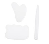 Ipetboom 1 Ensemble De 3 Pièces Planche à Gratter En Jade Rouleau De Visage En Jade Planche De Gua Sha Kit Planche De Massage Masseur Facial Masseur De Corps Outil De Soin Du Corps