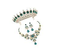 Ipetboom 1 Ensemble De Boucles D'Oreilles Couronne Accessoires Diadème Vert Couronne Médiévale Pour Femmes Bijoux Pour Femmes Diadèmes Et Couronnes Pour Femmes Accessoires De Princesse