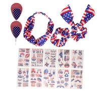 Ipetboom 1 Ensemble De -Tête Boucles D'Oreilles Autocollants Bandeau Drapeau Bandeau Patriotique Boucles D'Oreilles De L'Indépendance Accessoires Pour