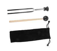 Ipetboom 1 Ensemble fourche tournante de thérapie médicale fourchettes diapason avec marteau acier diapasons soigner un instrument de musique essai au diapason Bois
