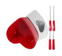 Ipetboom 1 Ensemble Pot à Chocolat Céramique avec Design Élégant Mini Réchaud à Fondue Forme de Cœur pour Desserts et Fromages pour Réunions Familiales et