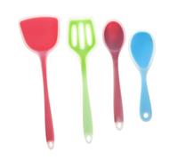 Ipetboom 1 ensemble Set de Ustensiles de Cuisine Silicone Chaleur Spatule Louche à Soupe Cuillère à Riz et Spatule à Pâtisserie Prise Antidérapante Facile à Nettoyer pour Couleur Aléatoire