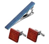 Ipetboom 1 Ensemble Tir Clip Cuff Link Suit links Hommes agrafe noir accessoires pour les combinaisons boutons de manchette chemise homme boutons de manchette et pince à cravate en bois