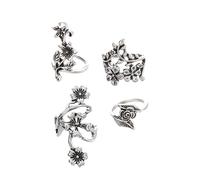 Ipetboom 1 Jeu Anneaux Femme Bijoux Floral Anneaux Vintage Et Élégants Pour Look Distinctif Et Créatif Parfait Pour Usage Offrir 4 Pièces