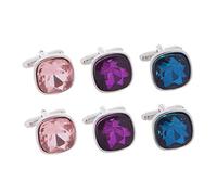 Ipetboom 1 Jeu Boutons De Manchette Verre Avec Élégantes Pour Hommes Accessoire Chic Pour Mariage Et Événements Formels 3 Paires