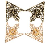Ipetboom 1 Jeu Broches De Décoratives Lot De Épingles Triangulaires Creuses Pour Chemises Écharpes Et Vêtements Style Classique Vintage Couleurs Acide Doré Et Bronze Ancien 4 Pièces