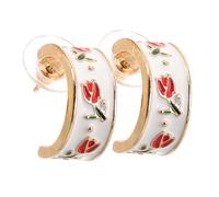 Ipetboom 1 Paire boucles d'oreilles tulipes boucles d'oreilles professeur bijoux fleurs jolies boucles d'oreilles boucles d'oreilles de graduation Alliage de zinc blanche
