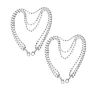 Ipetboom 1 Paire Charmes De Baskets or Charmes De Chaussures Bijoux Chaînes Lacets Nom Branché Empilé Perlé En Couches Délicat Bottes Accessoires Chevillere Silver Strass