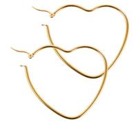 Ipetboom 1 Paire De Boucles D'Oreilles En Forme De Cœur Plaquées Or Créoles En Boucles D'Oreilles Créoles En Forme De Cœur Pour Femmes Et Enfants Boucles D'Oreilles