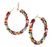 Ipetboom 1 Paire De Boucles D'Oreilles En Perles Colorées Boucles D'Oreilles Hippie les En Perles Pour Femmes les Pendantes