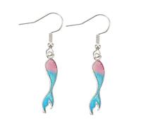 Ipetboom 1 Paire De Boucles D'Oreilles Queue De Poisson Dégradées Asymétriques Élégantes Pour Femmes En En Sterling Tendance En Alliage