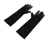 Ipetboom 1 Paire habillés pour enfants longs enfants de longueur du coude princesse filles pour enfants longs filles d'opéra noirs Satin Black