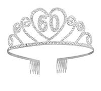 Ipetboom 1 Pc Chapeau Joyeux Anniversaire Tiare De Mariée Anniversaire Mariage 60 Ans Diadème De Mariage Cristal Chapeau 60 Ans Diadème En Strass Couronne Diamant Enfant