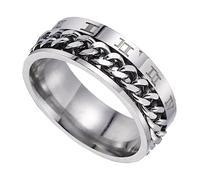 Ipetboom 1 Pièce Bague en acier en titane doigt anneaux hommes numéral pour romain bague en acier au titane créative de mode élégante anneau de chaîne