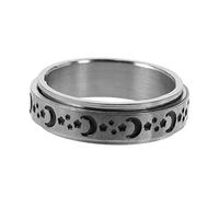 Ipetboom 1 Pièce Bague Rotative Acier Inoxydable Étoile et Lune Bague Unique pour Anniversaire et Anniversaire Accessoire Stress pour Couples