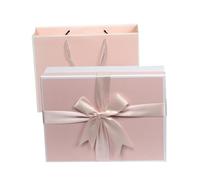 Ipetboom 1 Pièce Boîte de Noël avec Nœud Ruban Coffret Décoratif pour Anniversaire et Fête pour Stockage et