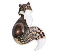 Ipetboom 1 Pièce broche renard mode dame délicat épingles nom épingle à nourrice Broche pour femme broche épingle à revers fleur de perle broche broches broche broches vintage alliage Noir