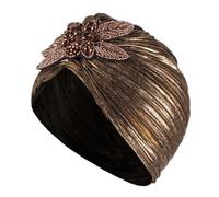 Ipetboom 1 Pièce Chapeau Turban Femme Design Or Accessoire Élégant et Délicat pour Types de Cheveux