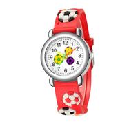 Ipetboom 1 Pièce Montre de Football Filles garçons Montres Gartuille Enfants Poignet Jeune Montre Motif Dessin animé Montre-Bracelet Matériau du Bracelet : Plastique Rouge